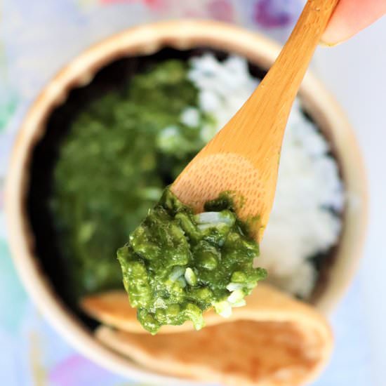 Garlic Mustard and Spinach Saag - Recipe photo by veryveganval