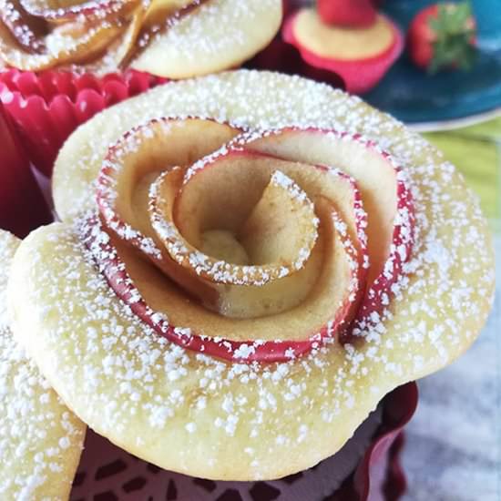 Vanilla Rose Apple Cupcakes - Recipe photo by The Inspirational Nook