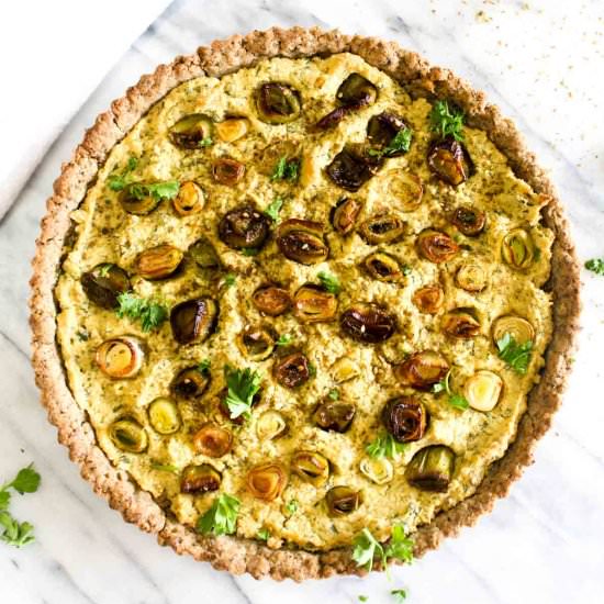 Leek Tart with Za’atar Crust - Recipe photo by Darn Good Veggies