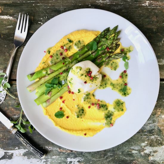 Asparagus Burrata Salad - Recipe photo by the good eats co