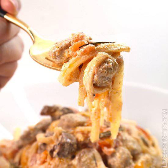 Baked Feta Palm Hearts Pasta - Recipe photo by LikeHotKeto