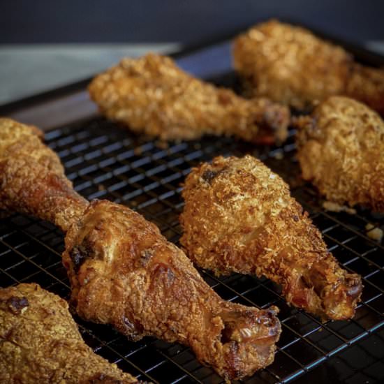 The Crunchiest Oven Fried Chicken - Recipe photo by thehealthyrecipeslab