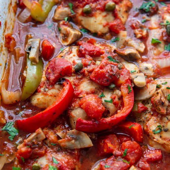 Baked Chicken Cacciatore - Recipe photo by MamaGourmand