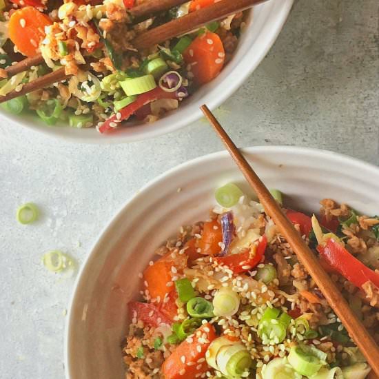 Vegan Egg Roll Bowls - Recipe photo by Inspired Edibles