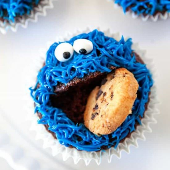 Fun Cookie Monster Cupcakes - Recipe photo by noshingwiththenolands