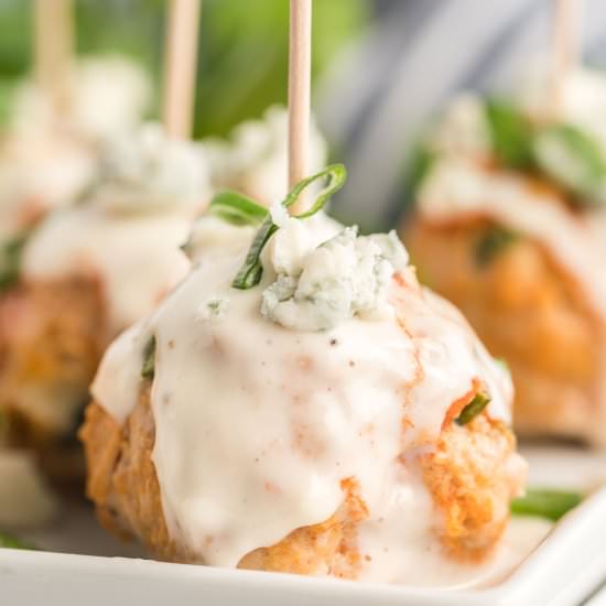 Buffalo Turkey Meatballs - Recipe photo by Tastes of Homemade