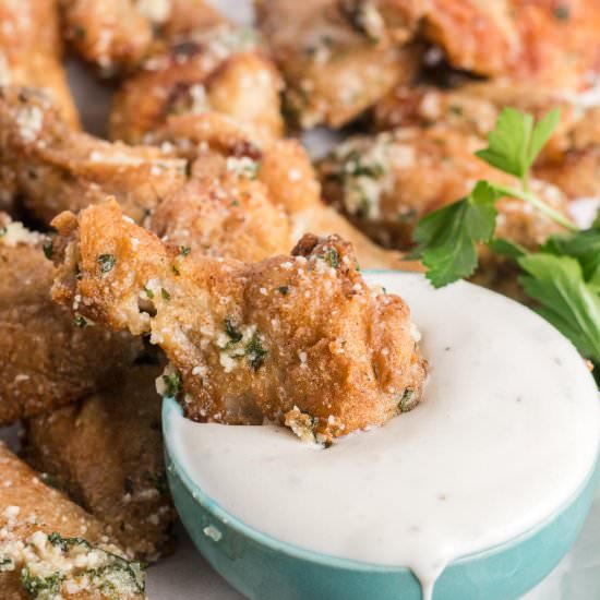 Air Fried Garlic Parmesan Wings - Recipe photo by Thebustedoven