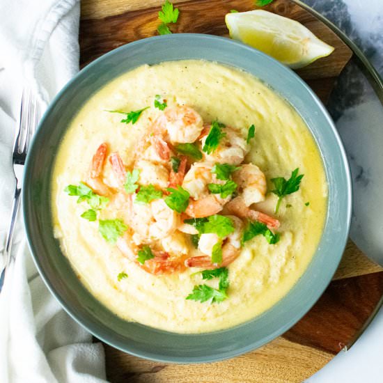 Lemon Garlic Shrimp with Polenta - Recipe photo by Biteyourcravings
