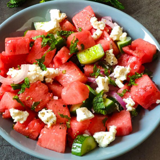 Watermelon feta salad - Recipe photo by greenbowl2soul