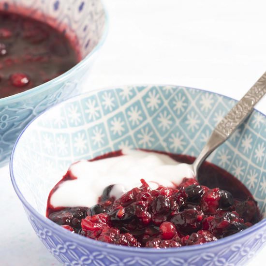 Mixed berry compote - Recipe photo by Mandy Sneaky Veg