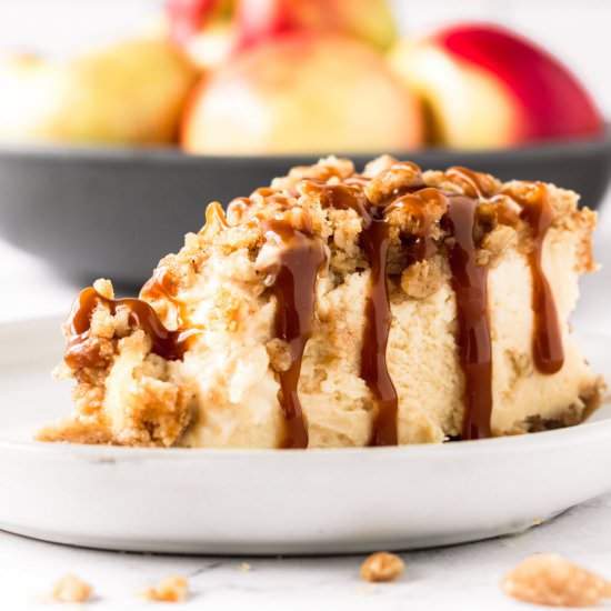 Caramel Apple Crumble Cheesecake - Recipe photo by stateofdinner