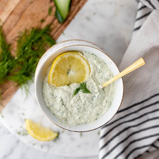 Vegan Tzatziki - Recipe photo by greenseggsandyams