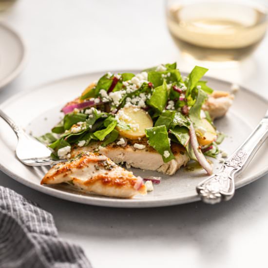 Chicken Paillard with Spring Salad - Recipe photo by FromScratchFast