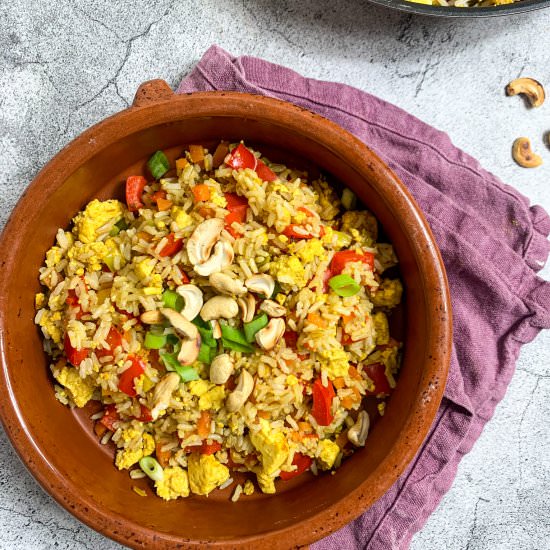 Vegan egg fried rice - Recipe photo by recipesandplaces