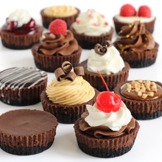 Mini Chocolate Cheesecakes - Recipe photo by Hungry Happenings