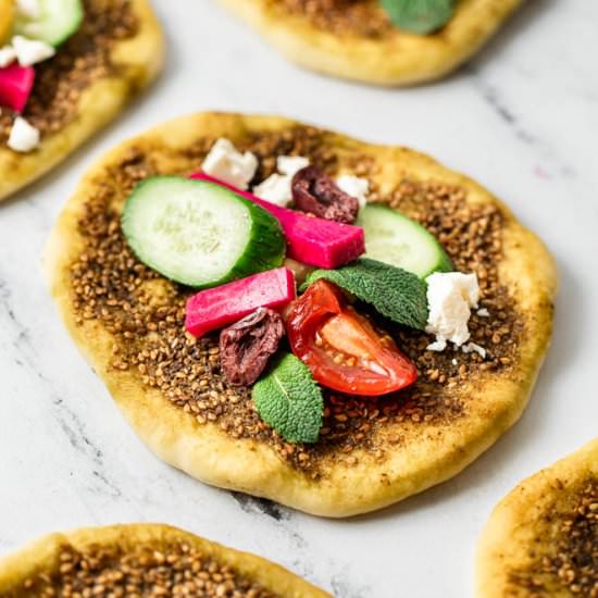 Za'atar Manakish - Recipe photo by deliciouslymediterranean