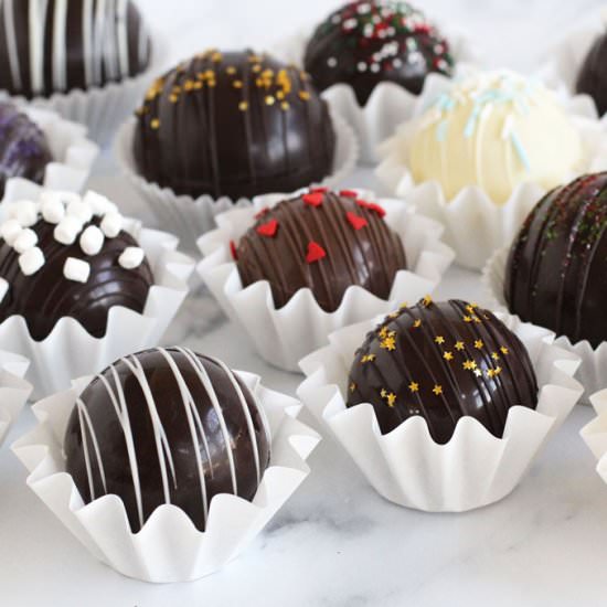 Hot Chocolate Bombs - Recipe photo by Hungry Happenings