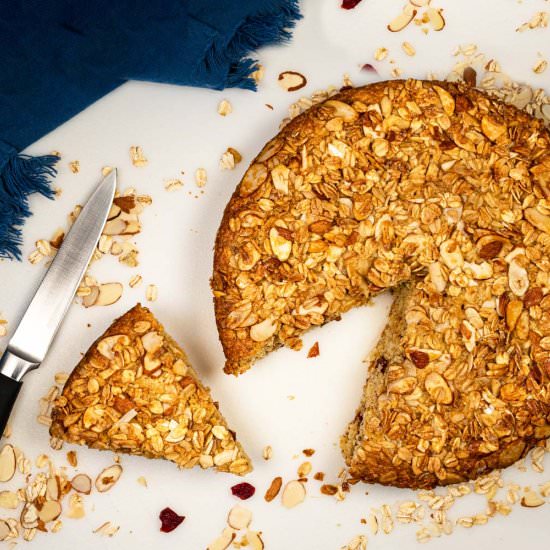 Vegan Cranberry Orange Oatmeal Cake - Recipe photo by danceswithknives