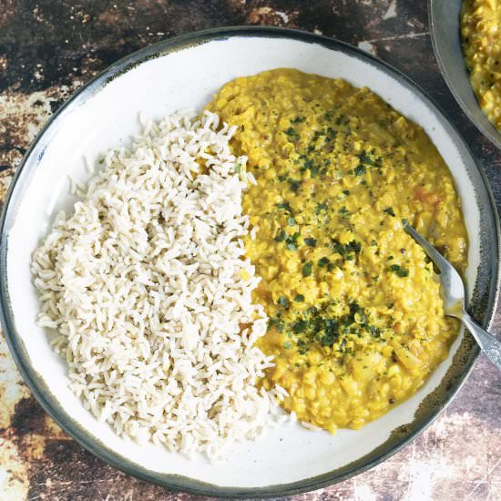 Coconut dal - Recipe photo by Mandy Sneaky Veg