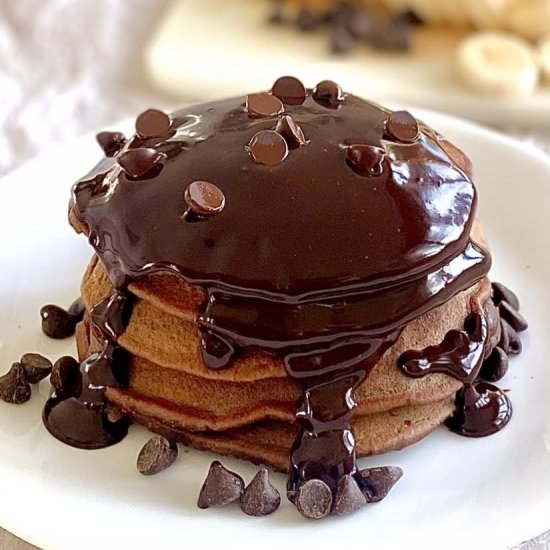 Triple Chocolate Pancakes - Recipe photo by Sweet Girl Treats