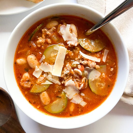 Easy Italian Ground Turkey Soup - Recipe photo by Sugarylogic