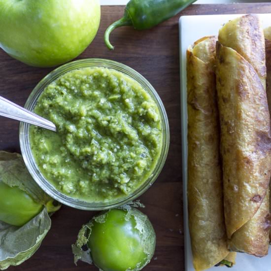 taquitos with salsa verde - Recipe photo by a zest for life