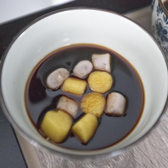 Taiwanese taro & sweet potato balls - Recipe photo by foodmakesmehappy