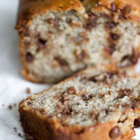 Chocolate Chip Banana Bread - Recipe photo by hellobakedbyblair