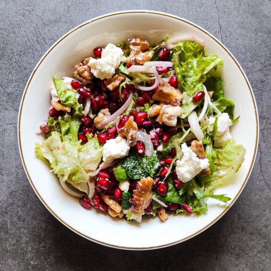 Pomegranate and feta salad - Recipe photo by greenbowl2soul