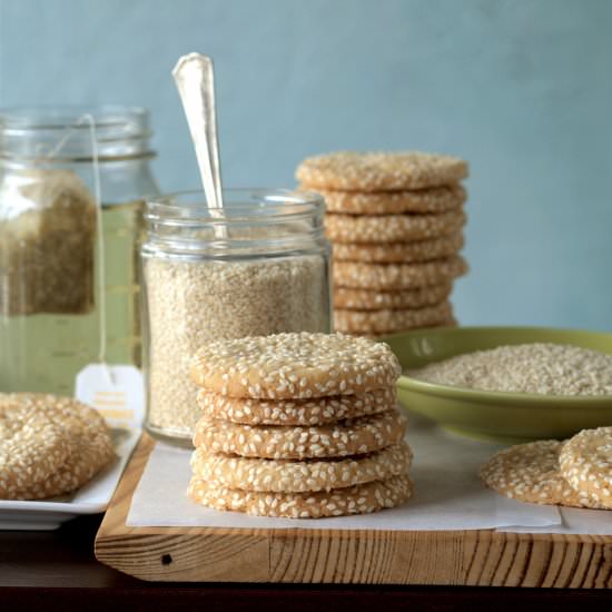almond sesame seed cookies - Recipe photo by davebakes