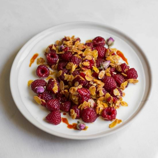 Saffron Raspberry Rose Salad - Recipe photo by cocos green deli