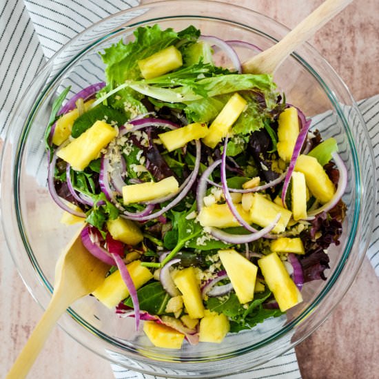 Pineapple Red Onion Salad - Recipe photo by mealsandmilemarkers