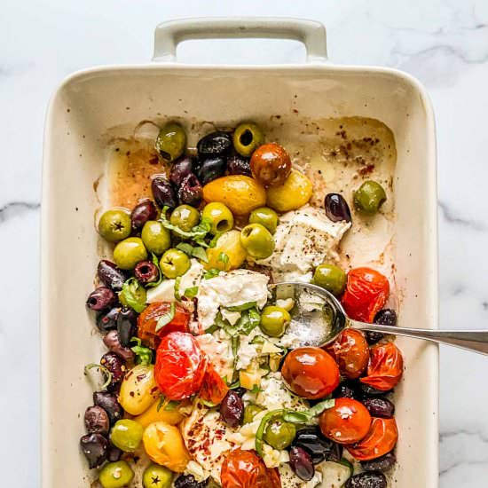 Baked Feta with Olives - Recipe photo by ThisHealthyTable