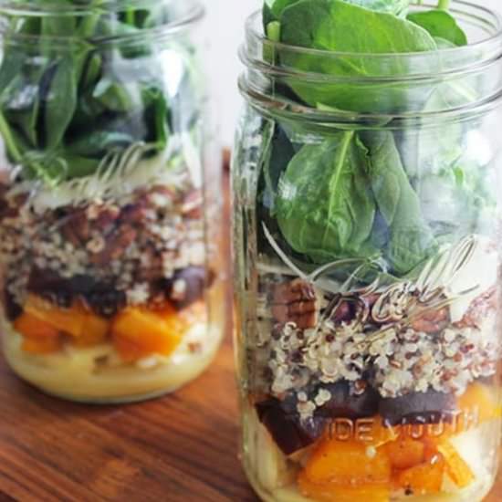 Butternut Squash & Quinoa Mason Jar - Recipe photo by FitLiving Eats