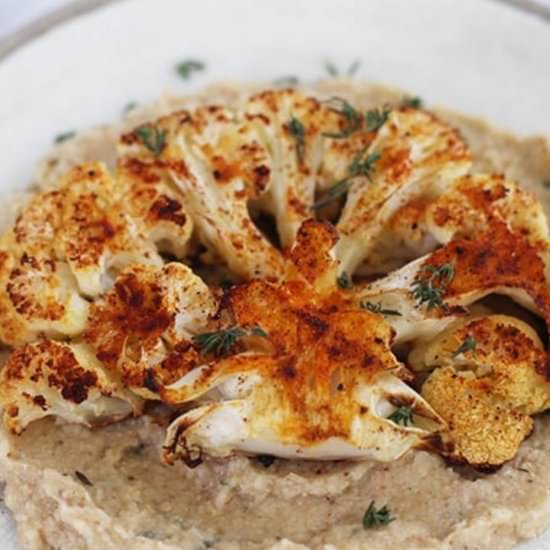 Roasted Cauliflower Steaks - Recipe photo by FitLiving Eats