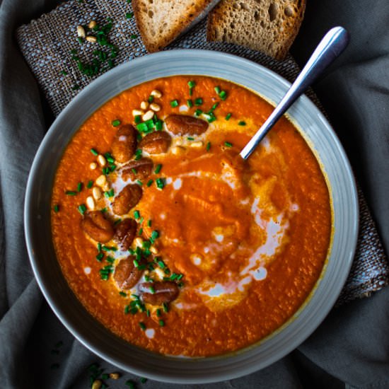 Red Pepper and Tomato Spiced Soup - Recipe photo by AnushaLovesSpice