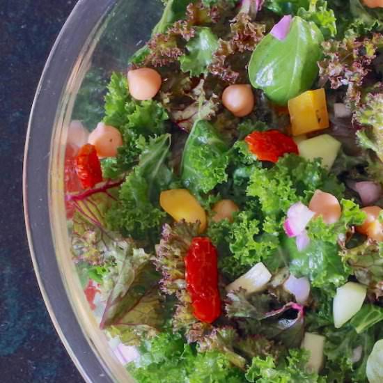 Kale and Chickpea Salad - Recipe photo by A Life Well Planted