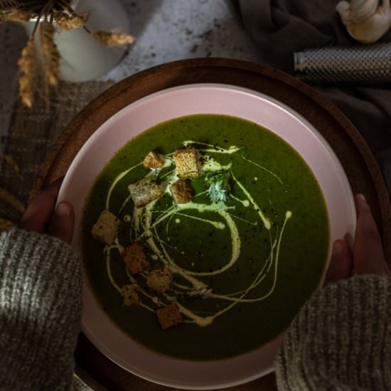 Wild Garlic Soup - Recipe photo by AnushaLovesSpice