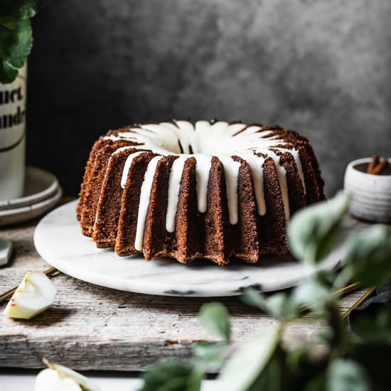 Apple Bundt Cake with Vanilla Glaze - Recipe photo by theflouredtable