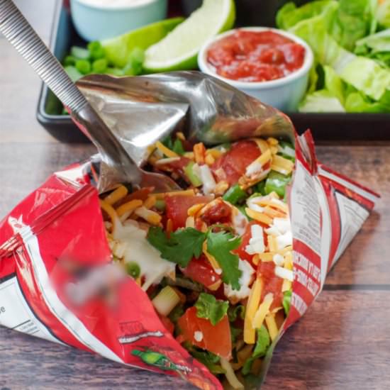 Tacos in a Bag - Recipe photo by Food Meanderings