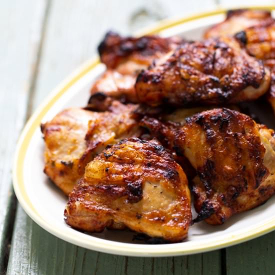 Mojo Smoked Chicken Thighs - Recipe photo by sidewalkshoes