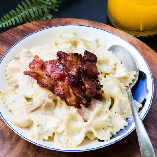Bacon Farfalle in Creamy Sauce - Recipe photo by speakingaloud