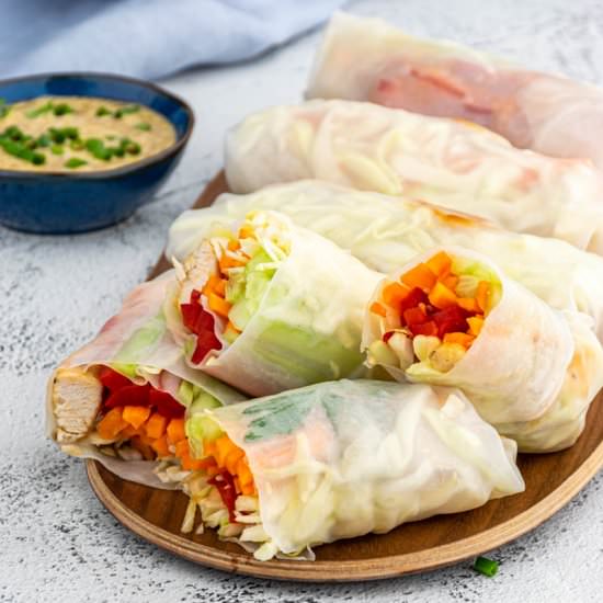 Spring rolls with chicken - Recipe photo by Good Balanced Food