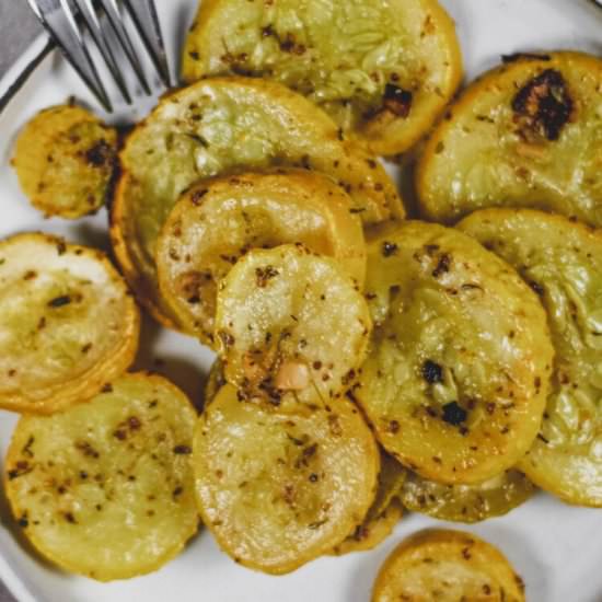 easy roasted summer squash - Recipe photo by closedloopcooking