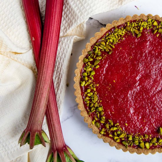 Rhubarb Cream Tart - Recipe photo by bakesbybrownsugar