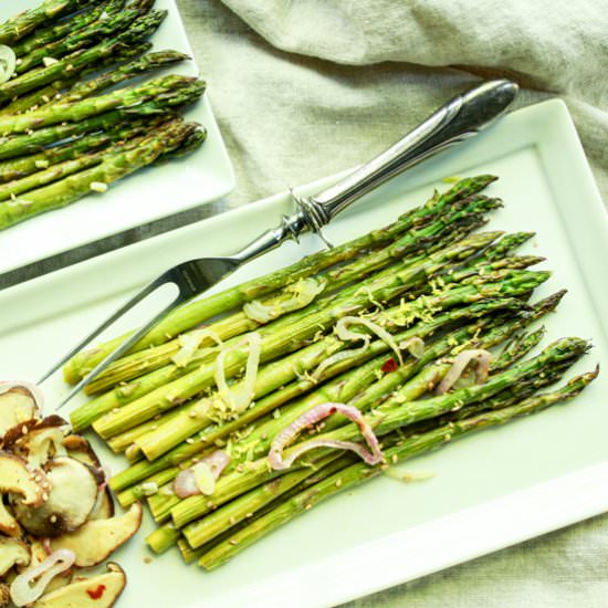 Roasted Asparagus & Shiitakes - Recipe photo by asiancaucasian