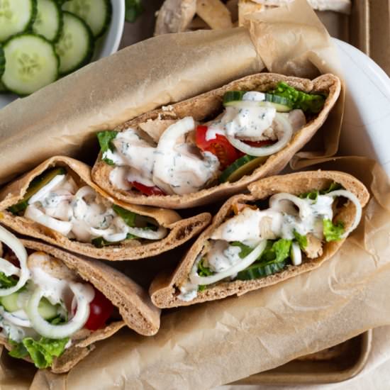 Garlic Chicken Pita - Recipe photo by islandbakes