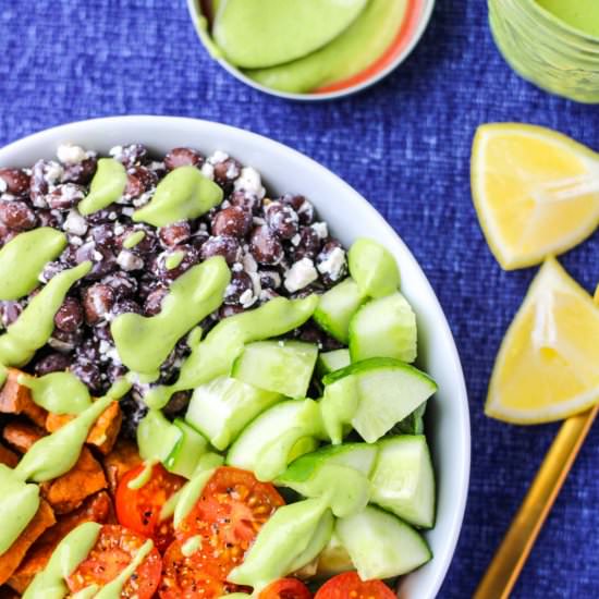Veggie Bowls w/Whipped Avo Dressing - Recipe photo by eatsbyapril