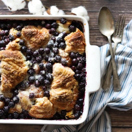 Blueberry Croissant Bake - Recipe photo by butternutandsage