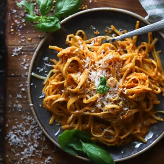 Roasted Pepper Alla Vodka Pasta - Recipe photo by butternutandsage